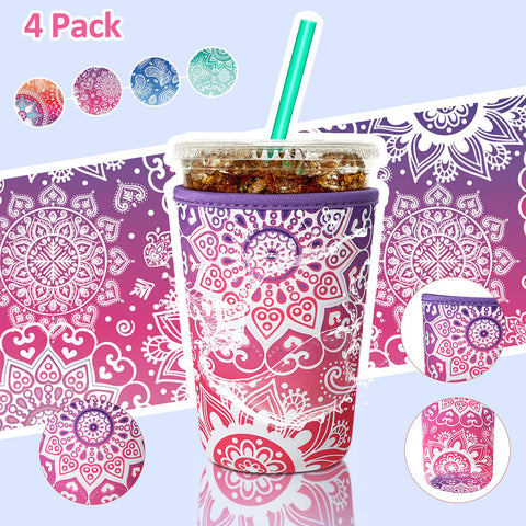 Patelai sleeve beside a tumbler highlighting reusable alternative to disposable sleeves.