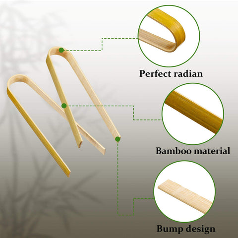 Patelai mini bamboo tongs for cheese boards, gentle grip.