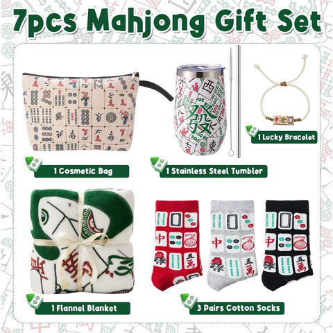 Patelai Mahjong-pattern cosmetic bag for stylish storage