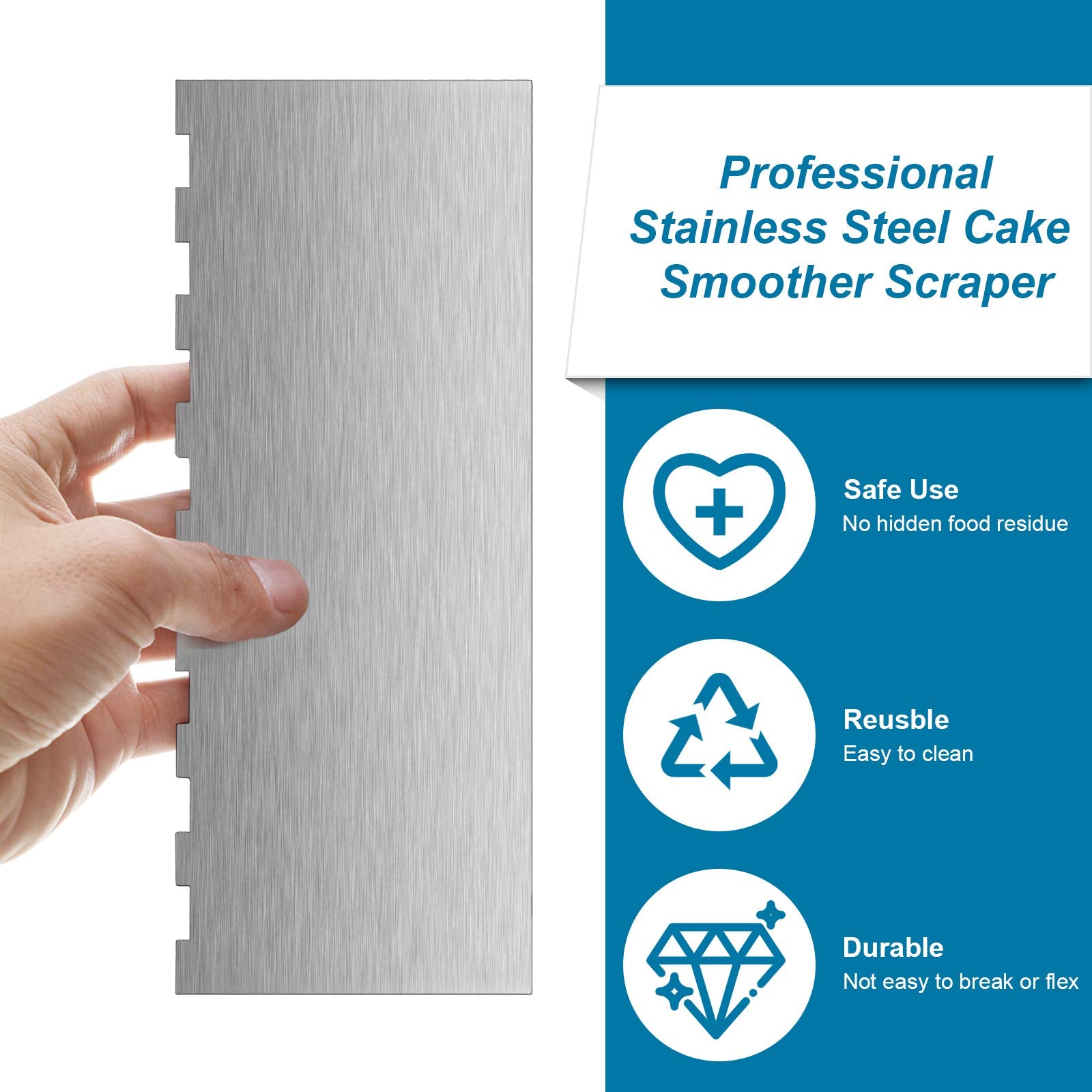 Patelai multipurpose scraper ideal for cakes, bread, fondant, and more.