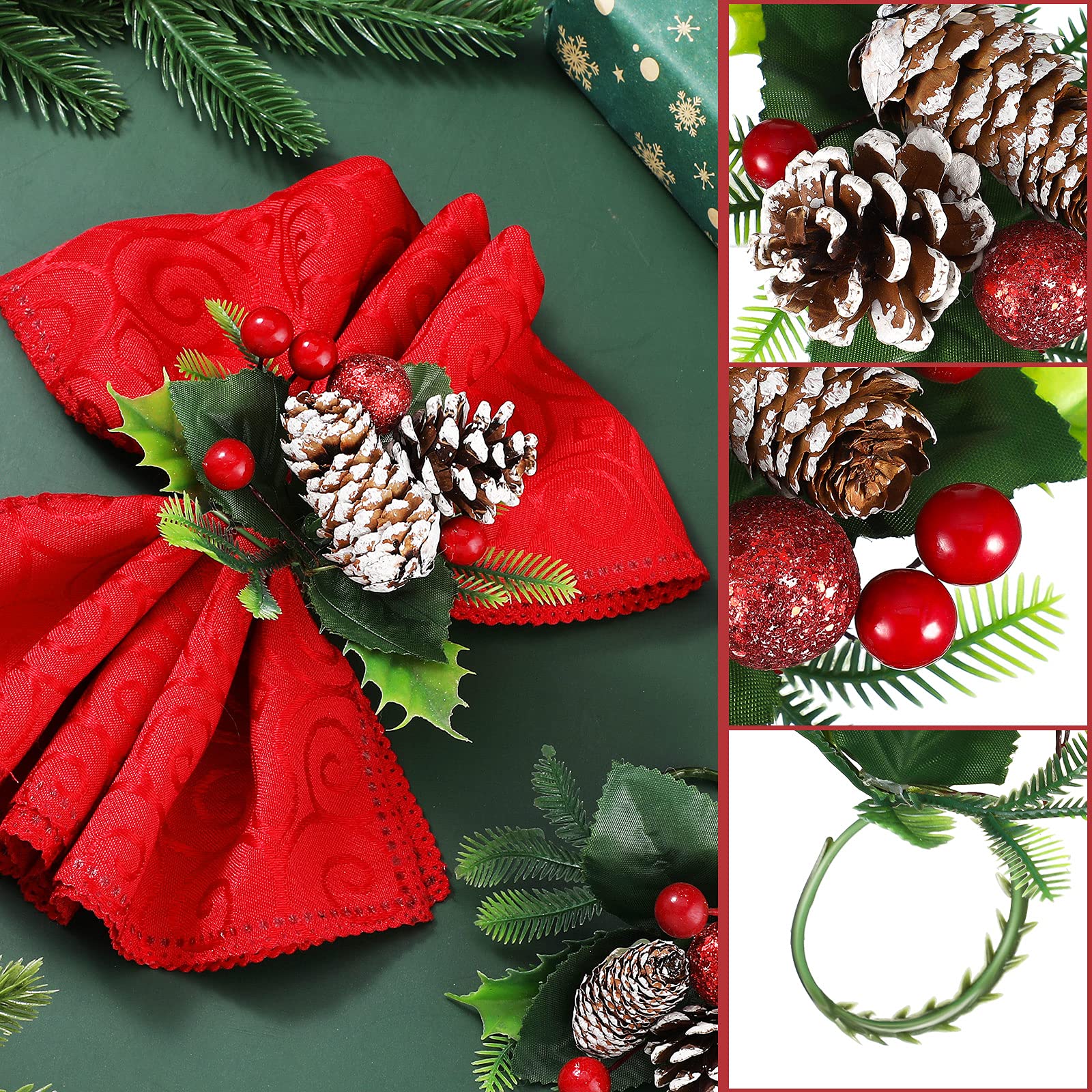 Patelai close-up pinecone napkin ring highlighting texture and realism