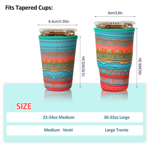 Patelai neoprene sleeve with stretch fit works for a variety of cup sizes