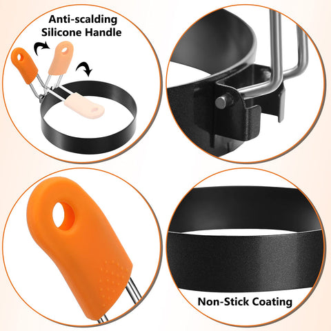 Patelai pancake ring with nonstick coating ensures easy release and neat shapes.
