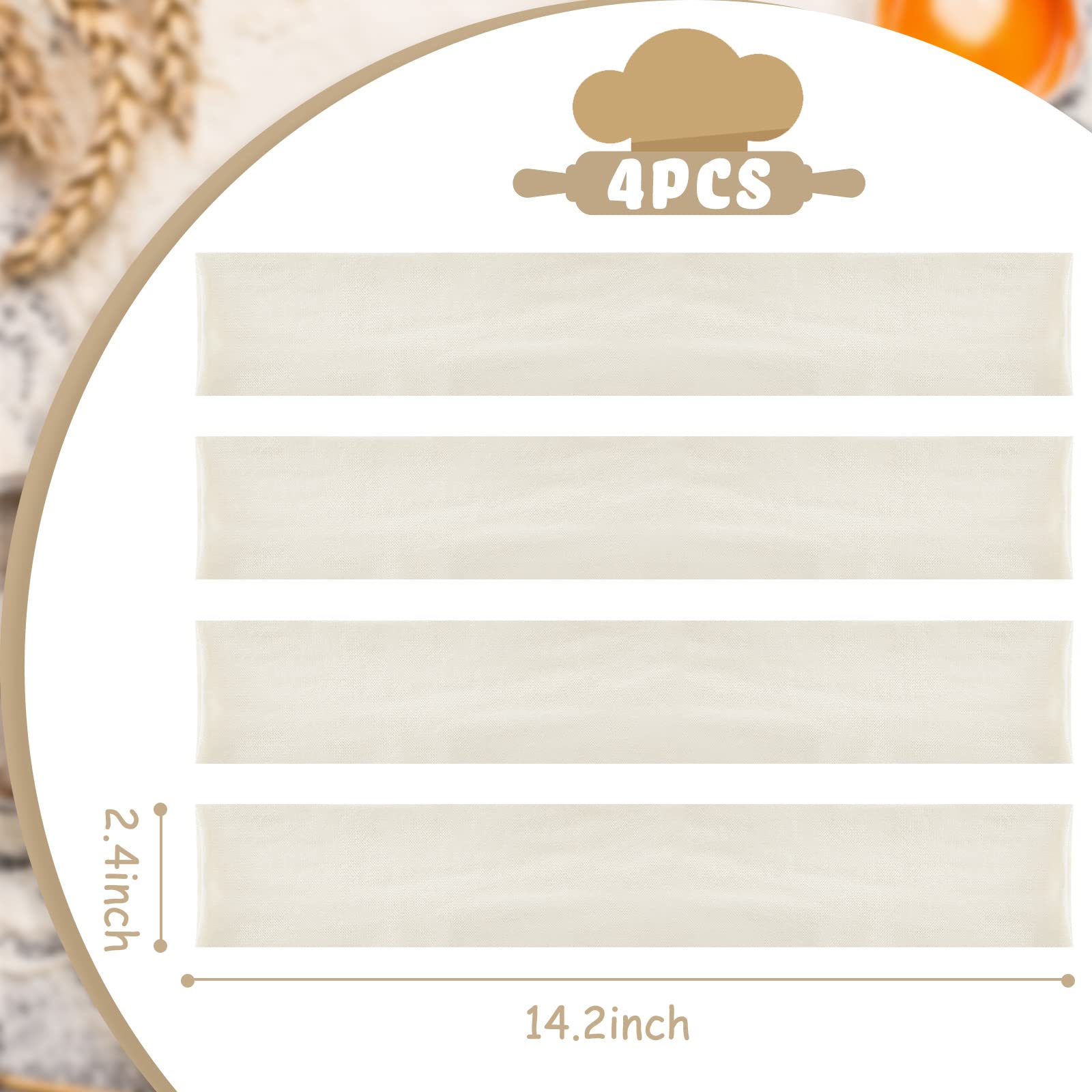 Patelai closeup of cotton elastic rolling pin cover showing soft stretch