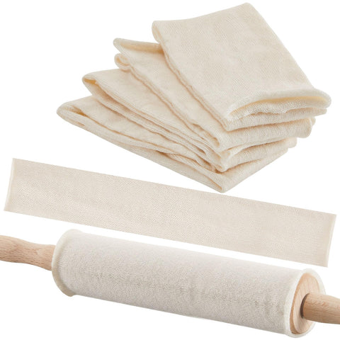 Patelai rolling pin covers pack of four in white cotton for easier dough prep