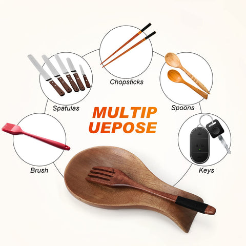 Patelai spoon rest handcrafted from bamboo offers everyday practicality.