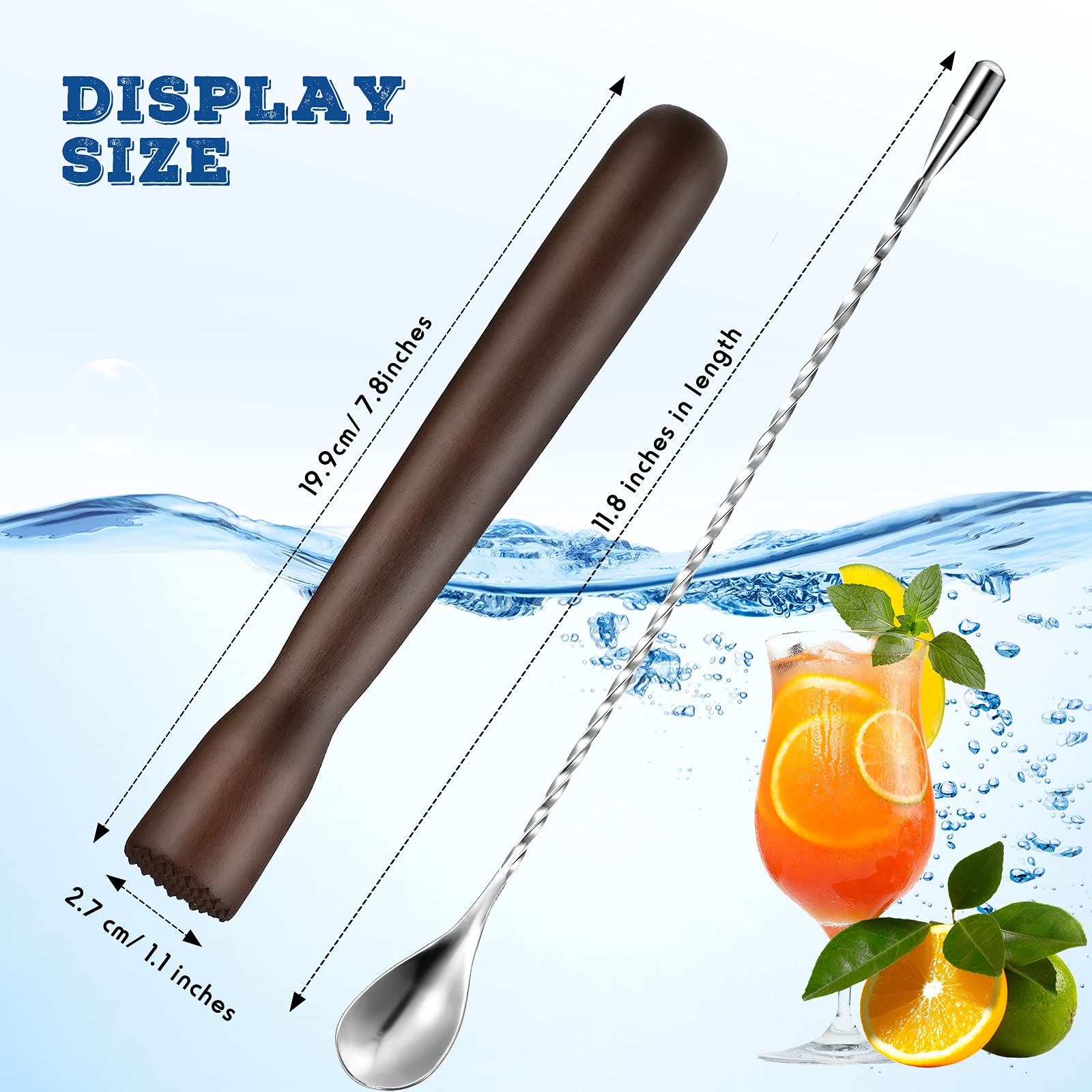 Patelai two-end muddler design for efficient ice crushing.