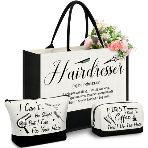 Paterr hairdresser tote bag in cotton canvas, roomy for daily work essentials