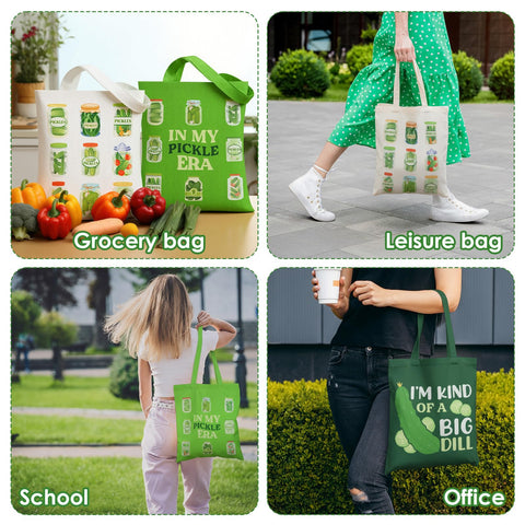 Paterr pickle tote bags promote eco-friendly shopping and simple upkeep.