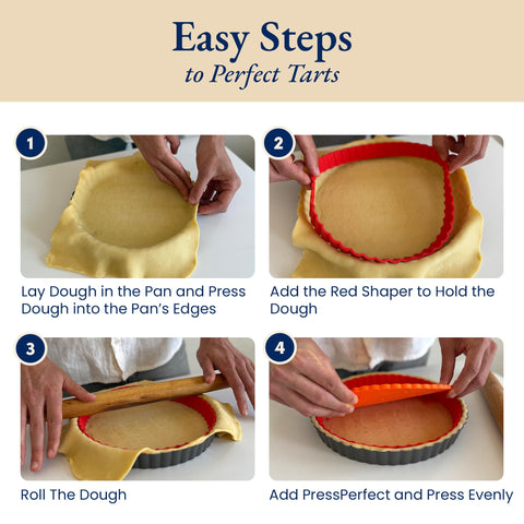 Patz&Patz Silicone Crust Shaper in action ensures smooth, bubble-free edges