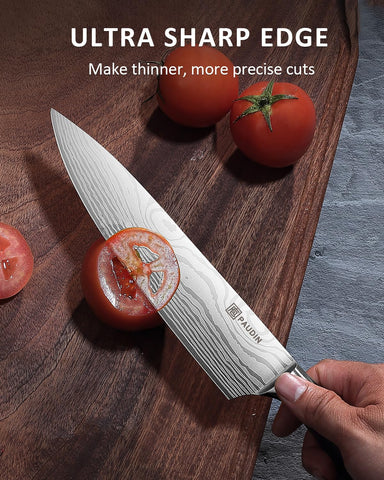 PAUDIN 5-inch utility knife handle mid-size vegetables and general tasks.