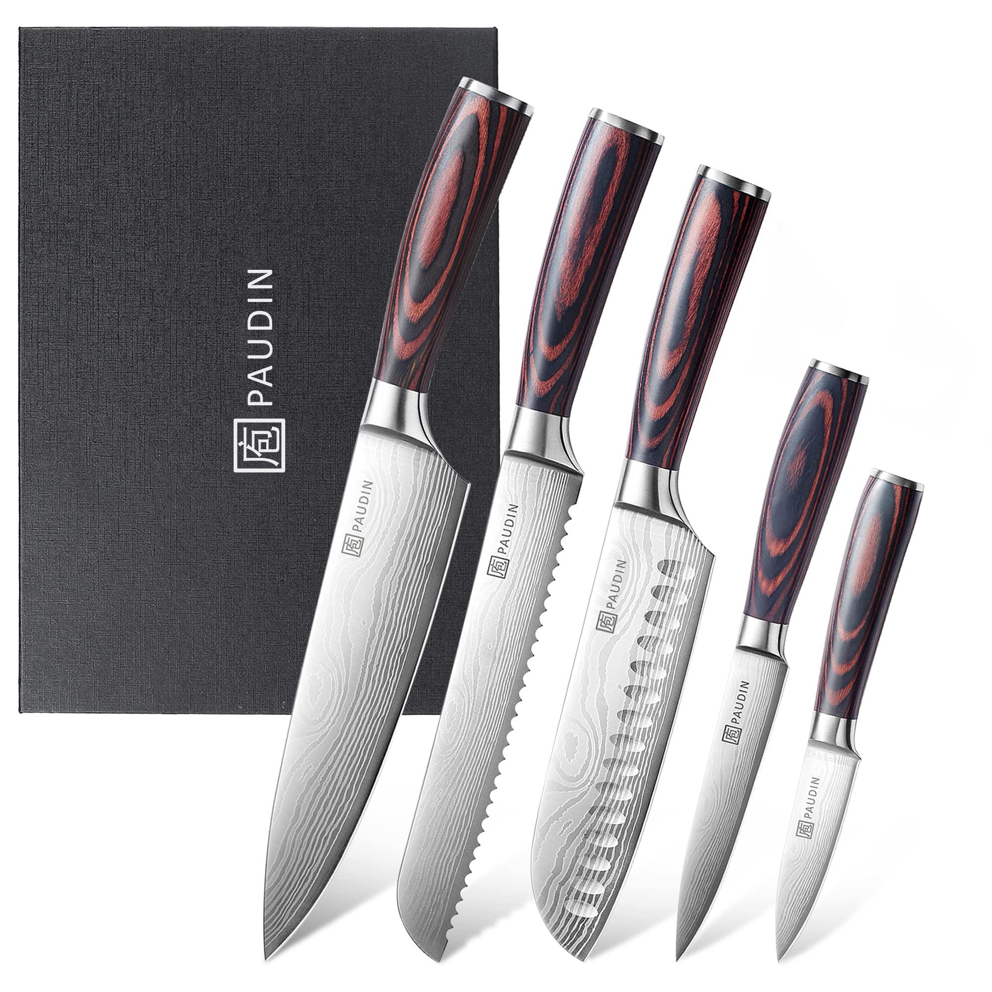 PAUDIN 5-piece knife set in gift box, ideal for a stylish kitchen starter.