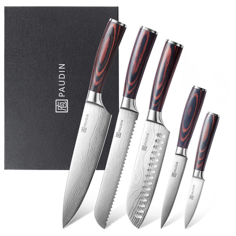 PAUDIN 5-piece knife set in gift box, ideal for a stylish kitchen starter.
