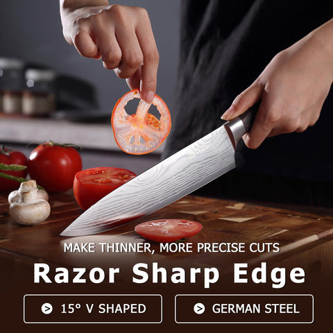 PAUDIN 8-inch carving knife slicing roasted meat with precision.