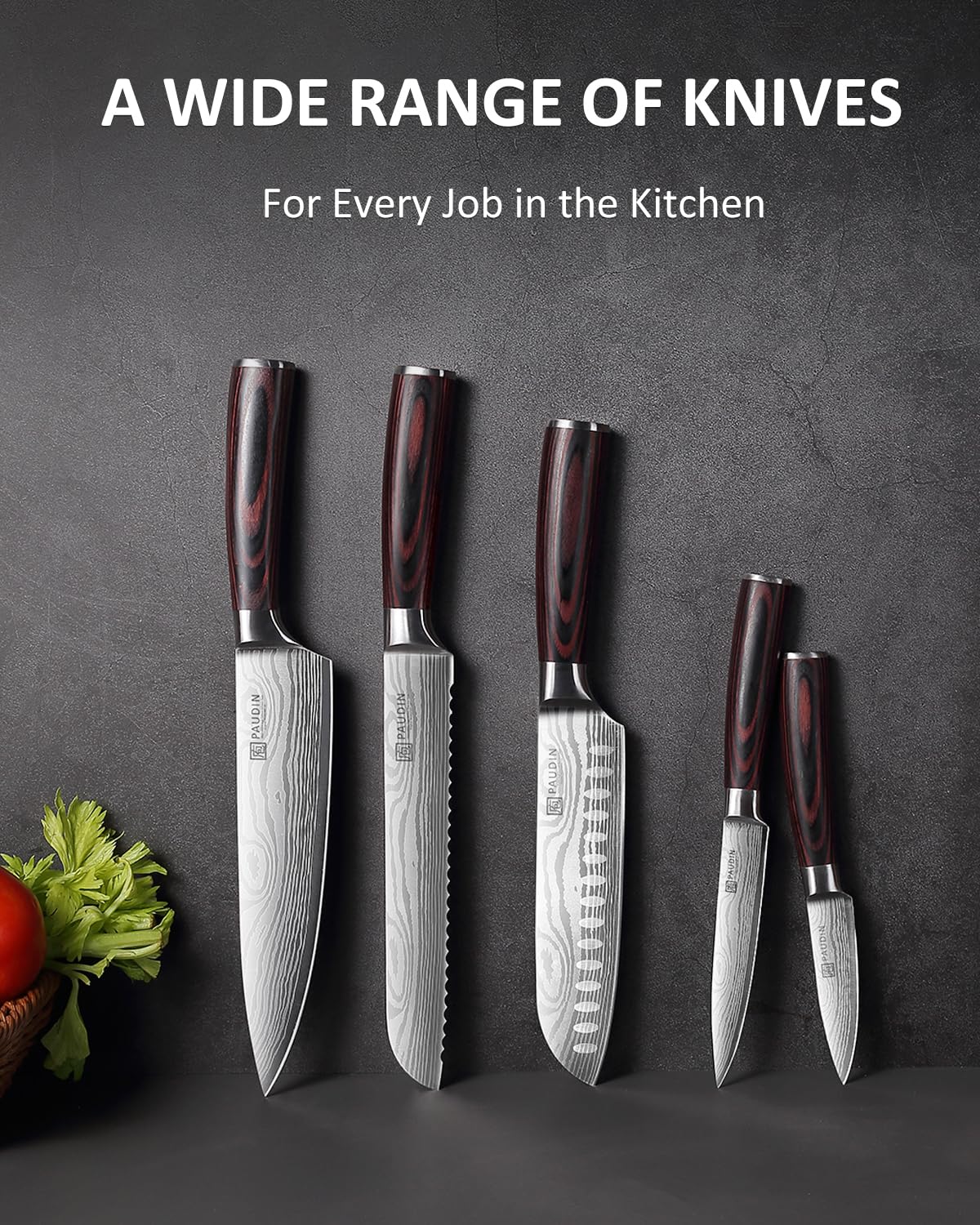 PAUDIN 8-inch bread knife slicing crusty loaves smoothly.