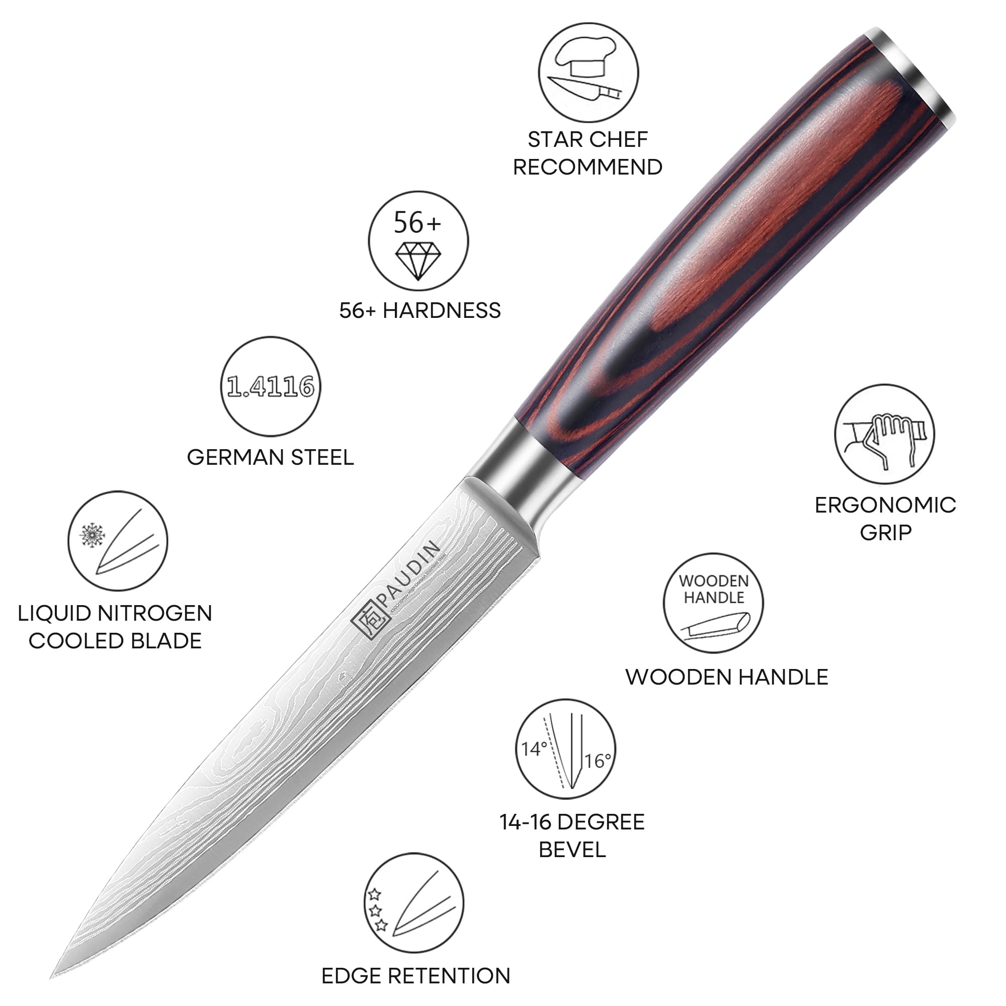 PAUDIN all-purpose knife suited for fruit and vegetable prep