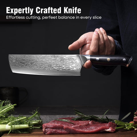 PAUDIN black G10 handle with three rivets for secure handling
