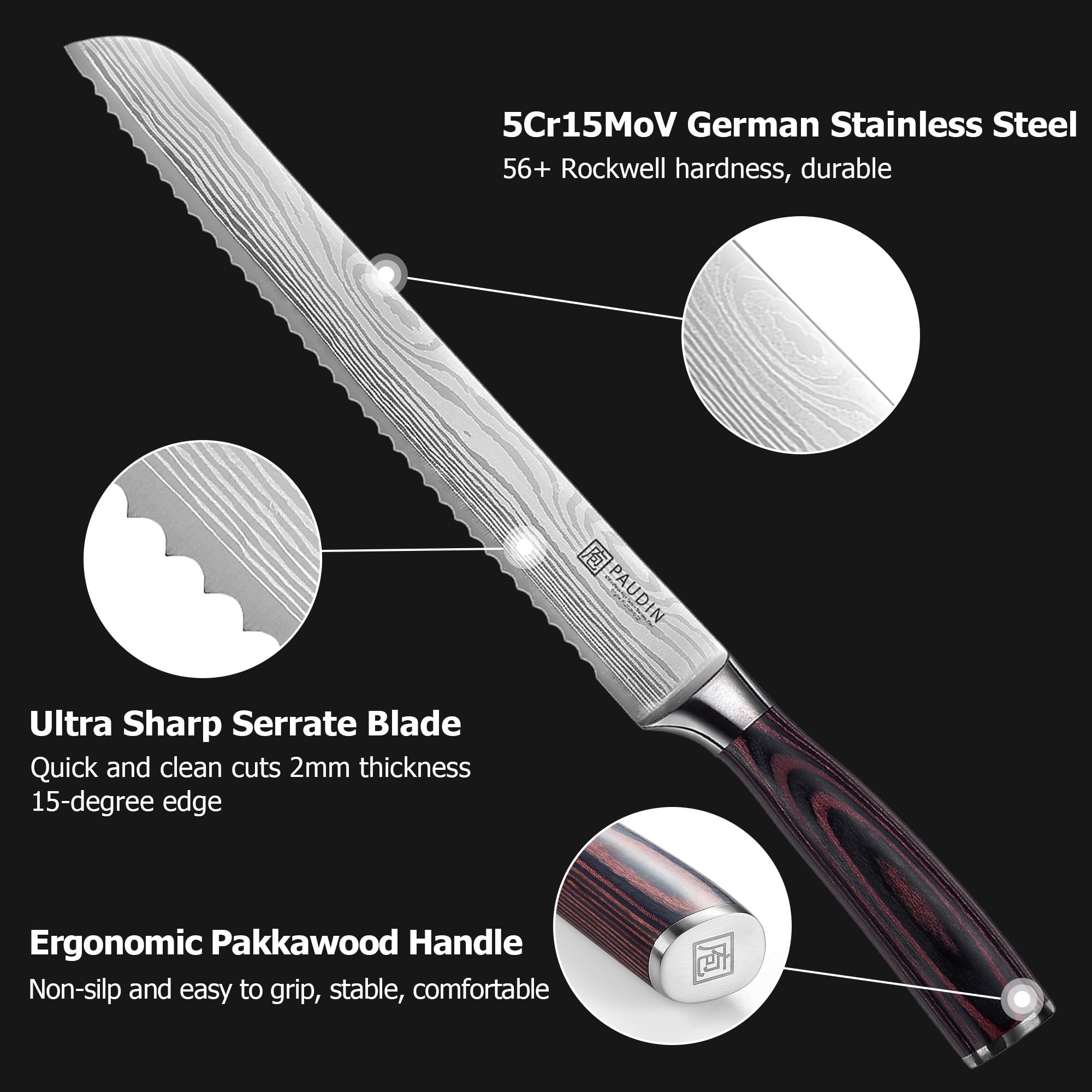 PAUDIN stainless steel blade resists corrosion and stains for long-lasting use