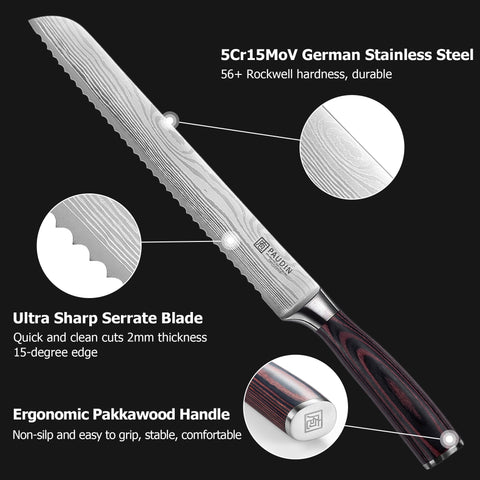 PAUDIN stainless steel blade resists corrosion and stains for long-lasting use