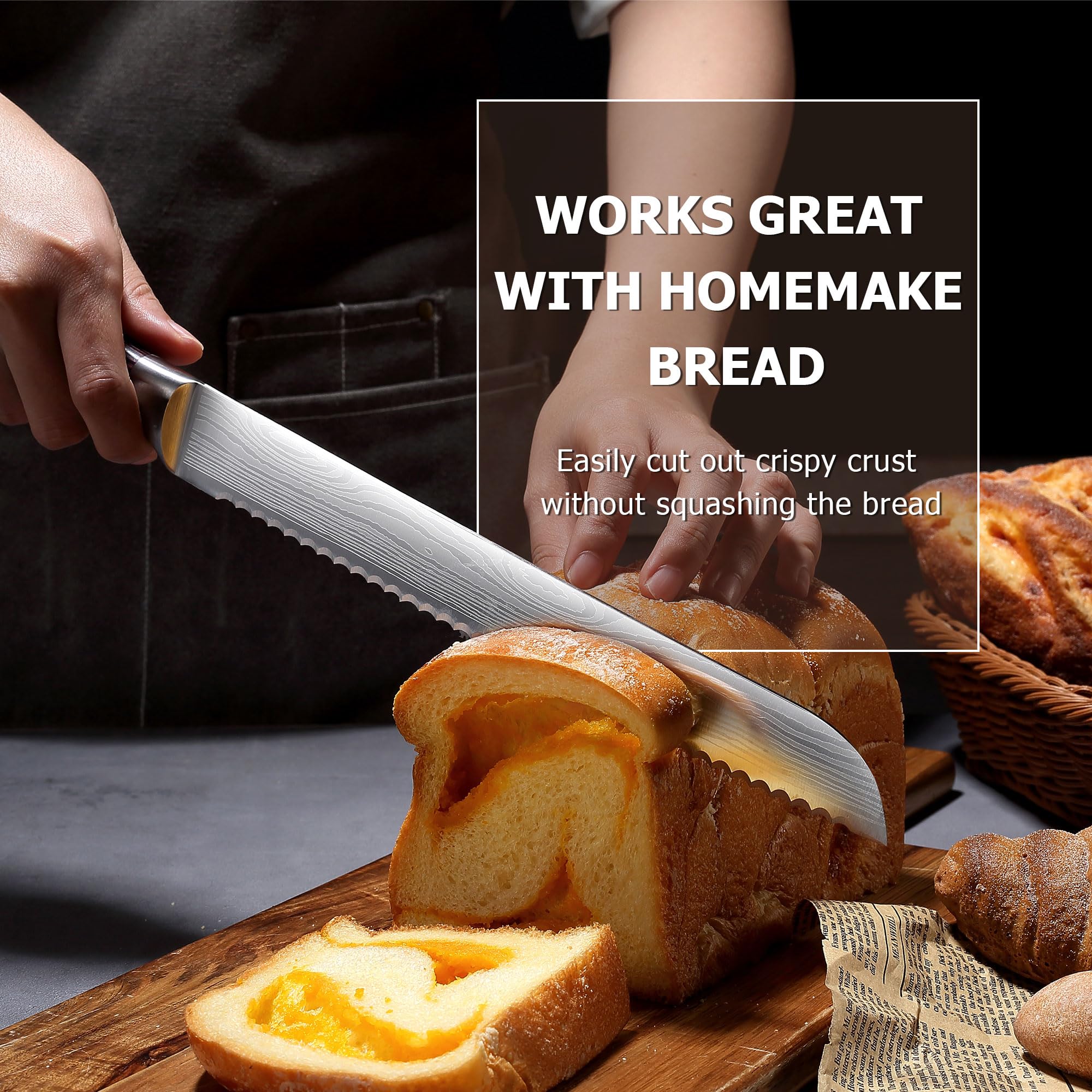 PAUDIN ergonomic handle provides comfortable grip during long slicing sessions