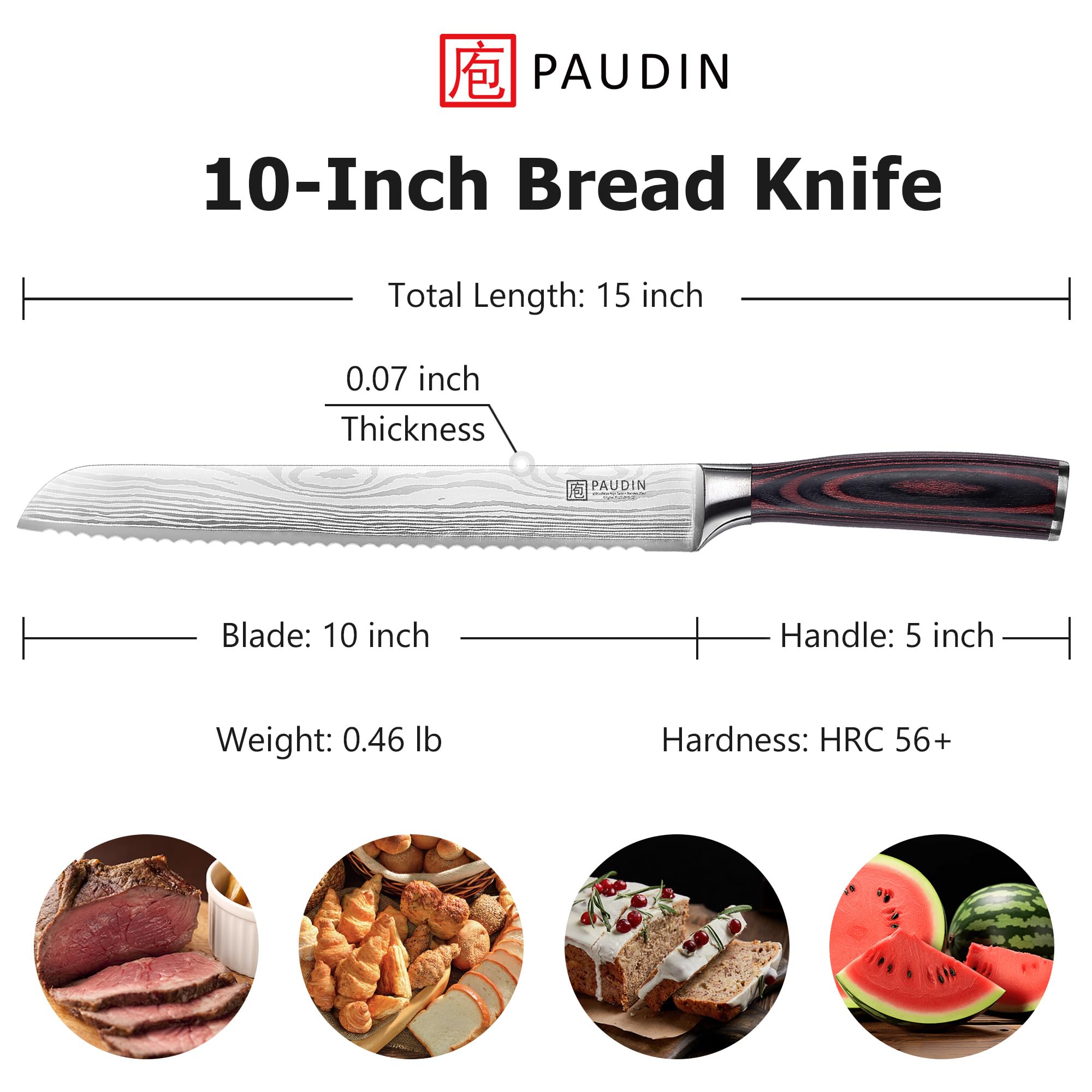 PAUDIN German stainless steel blade delivers lasting sharpness for bread