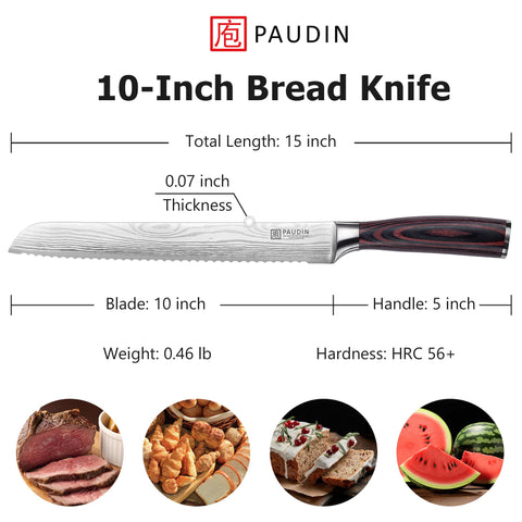 PAUDIN German stainless steel blade delivers lasting sharpness for bread