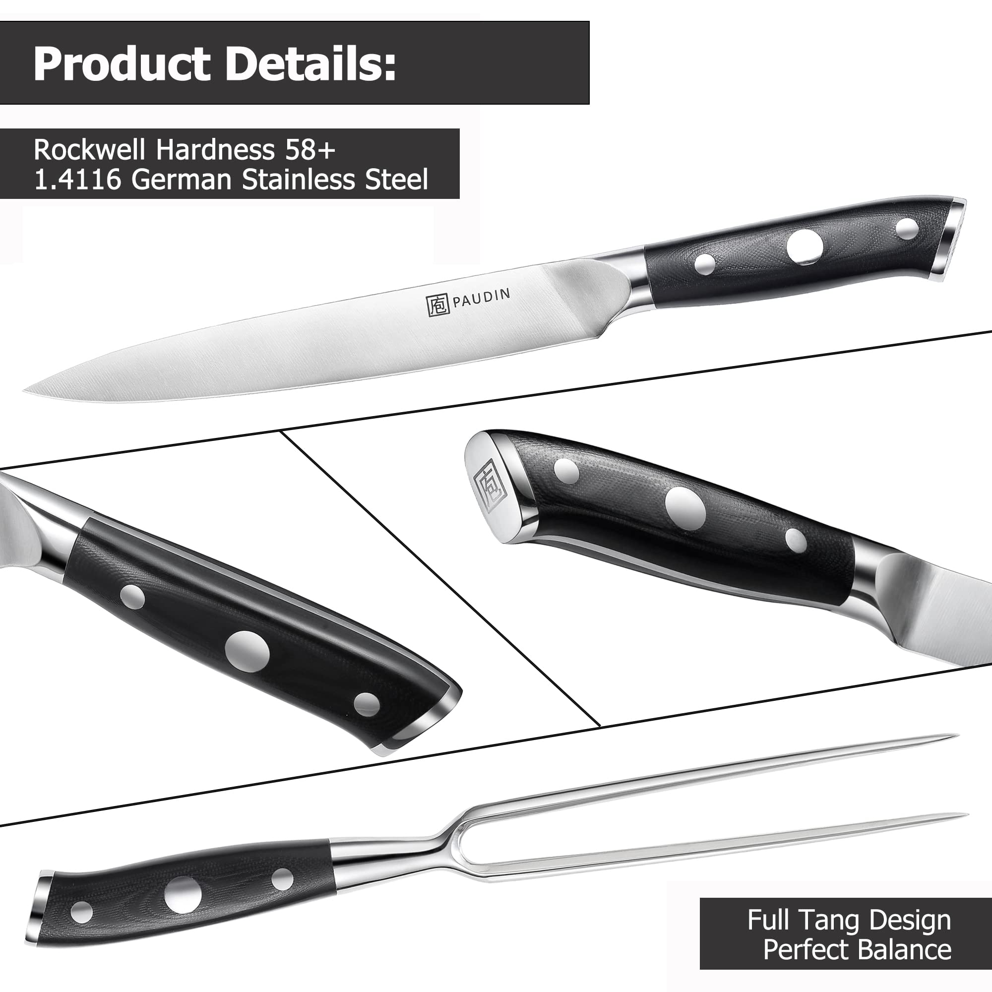 PAUDIN brisket slicing with 8-inch knife delivers clean, even slices.