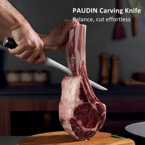 Lightweight PAUDIN carving knife with flexible blade for versatile slicing