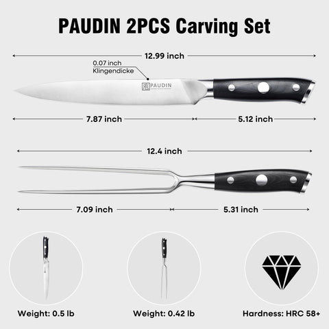 PAUDIN G10 handle provides comfortable grip during long carving sessions.
