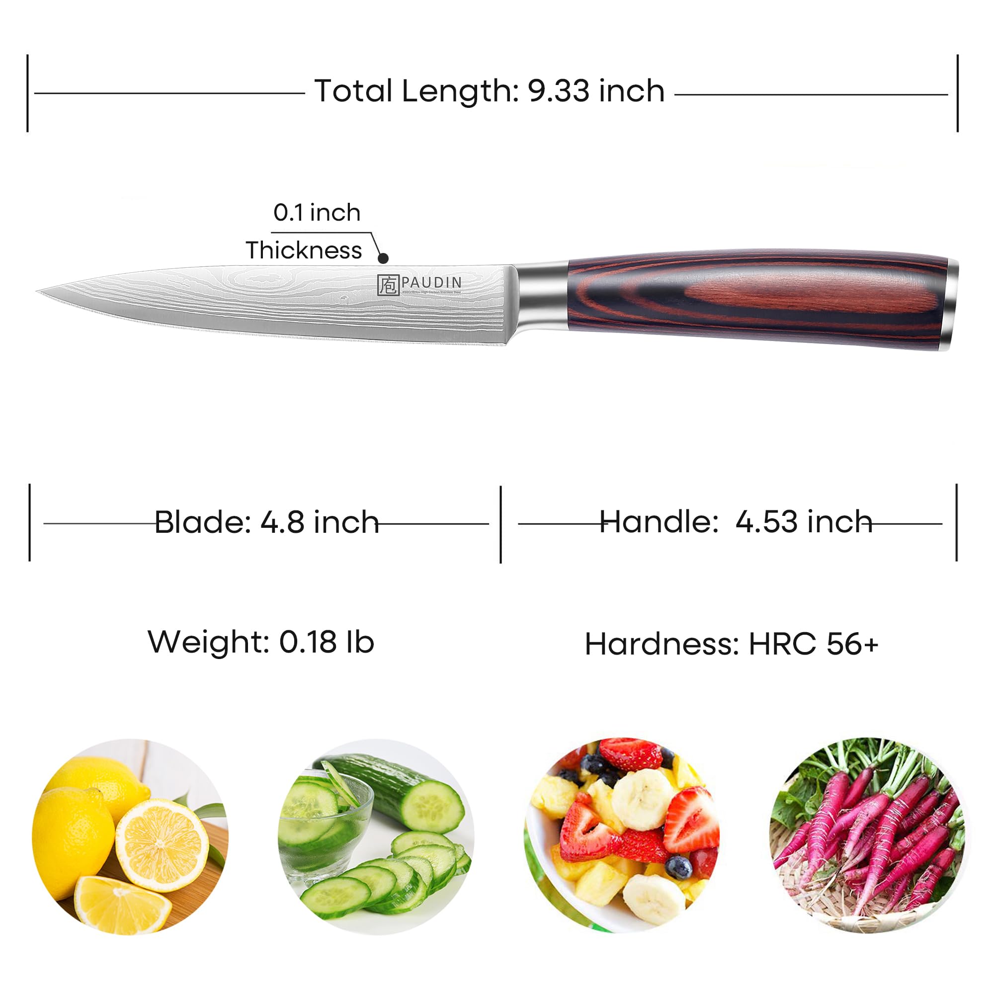 PAUDIN kitchen knife in high-carbon stainless steel for effortless slicing