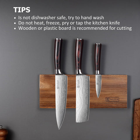 PAUDIN kitchen knife in use chopping vegetables demonstrating kitchen control