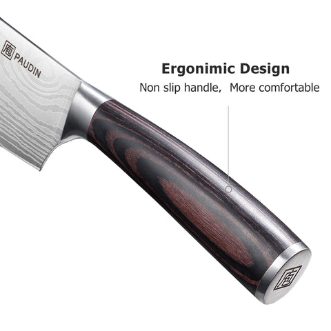 PAUDIN Nakiri Knife razor sharp edge makes slicing effortless.