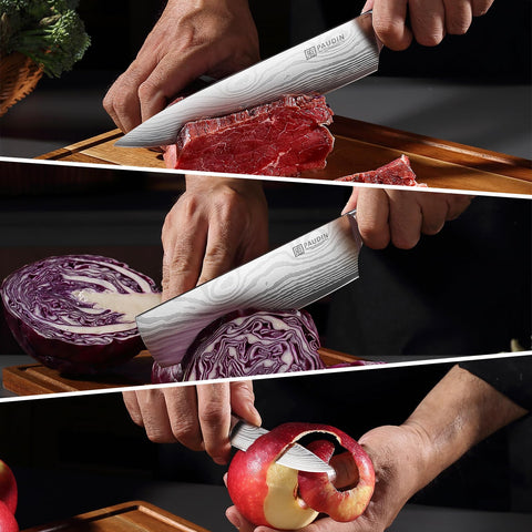 PAUDIN pakkawood handle ergonomic close-up focusing on comfortable grip