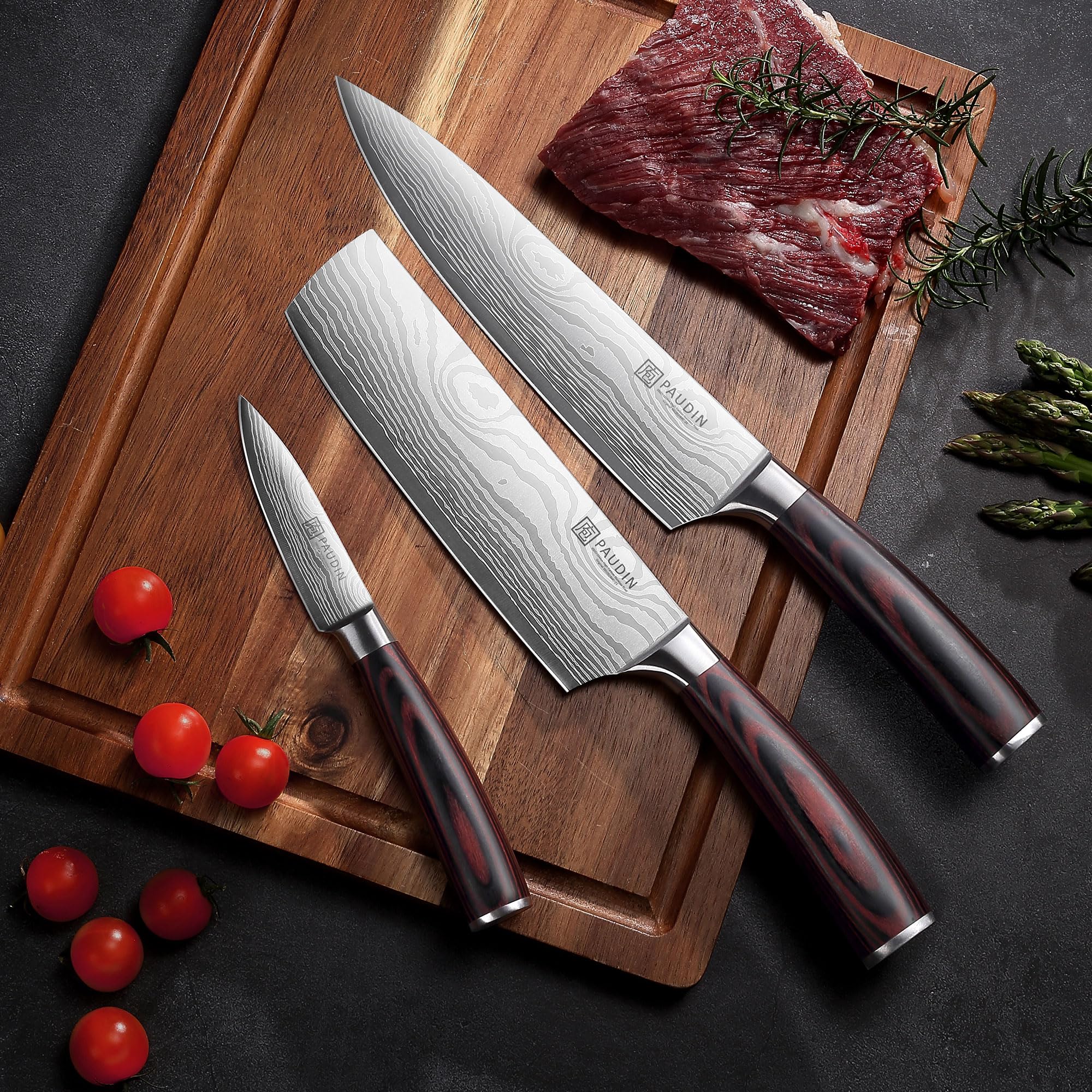 PAUDIN professional boxed knife set on a countertop ready for gifting or storage