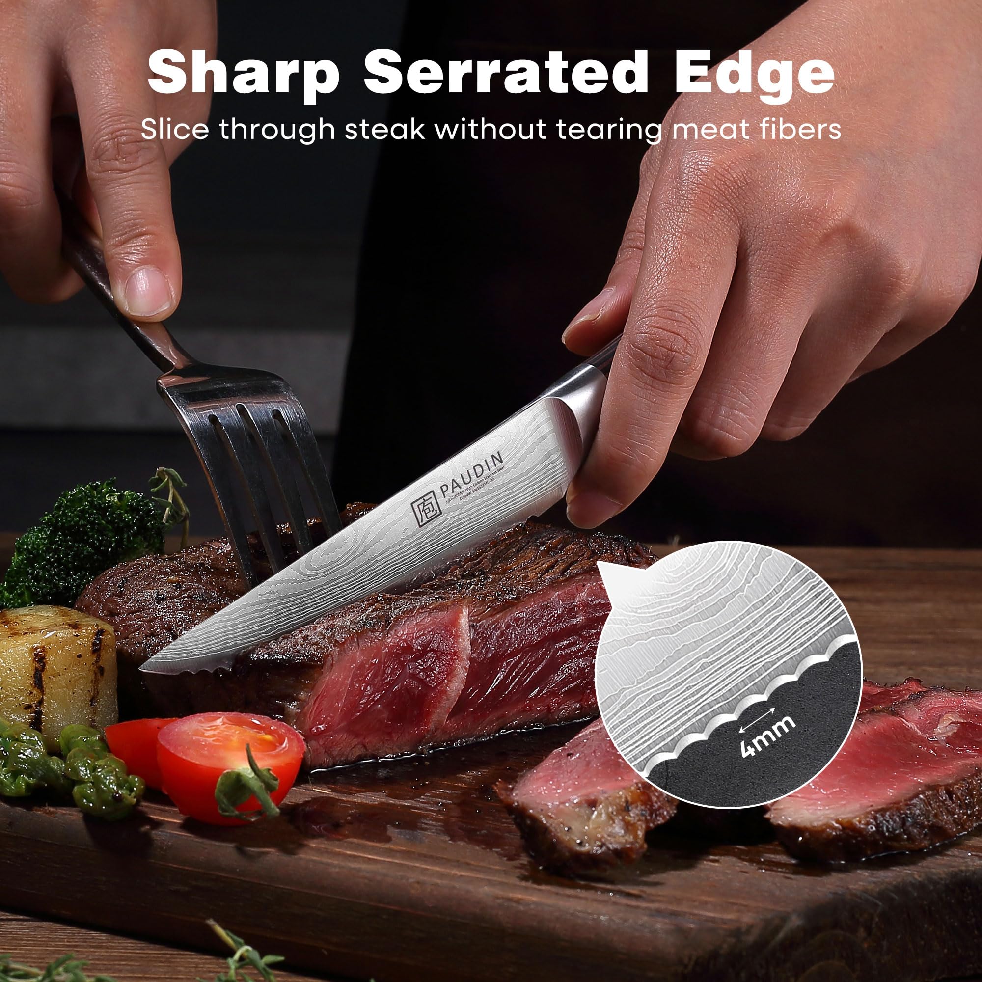 PAUDIN steak knives 6-set gift box showcases ready-to-gift presentation