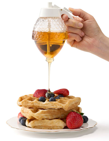 PAULSWAY honeycomb-design container enhances aesthetics while easy honey pouring