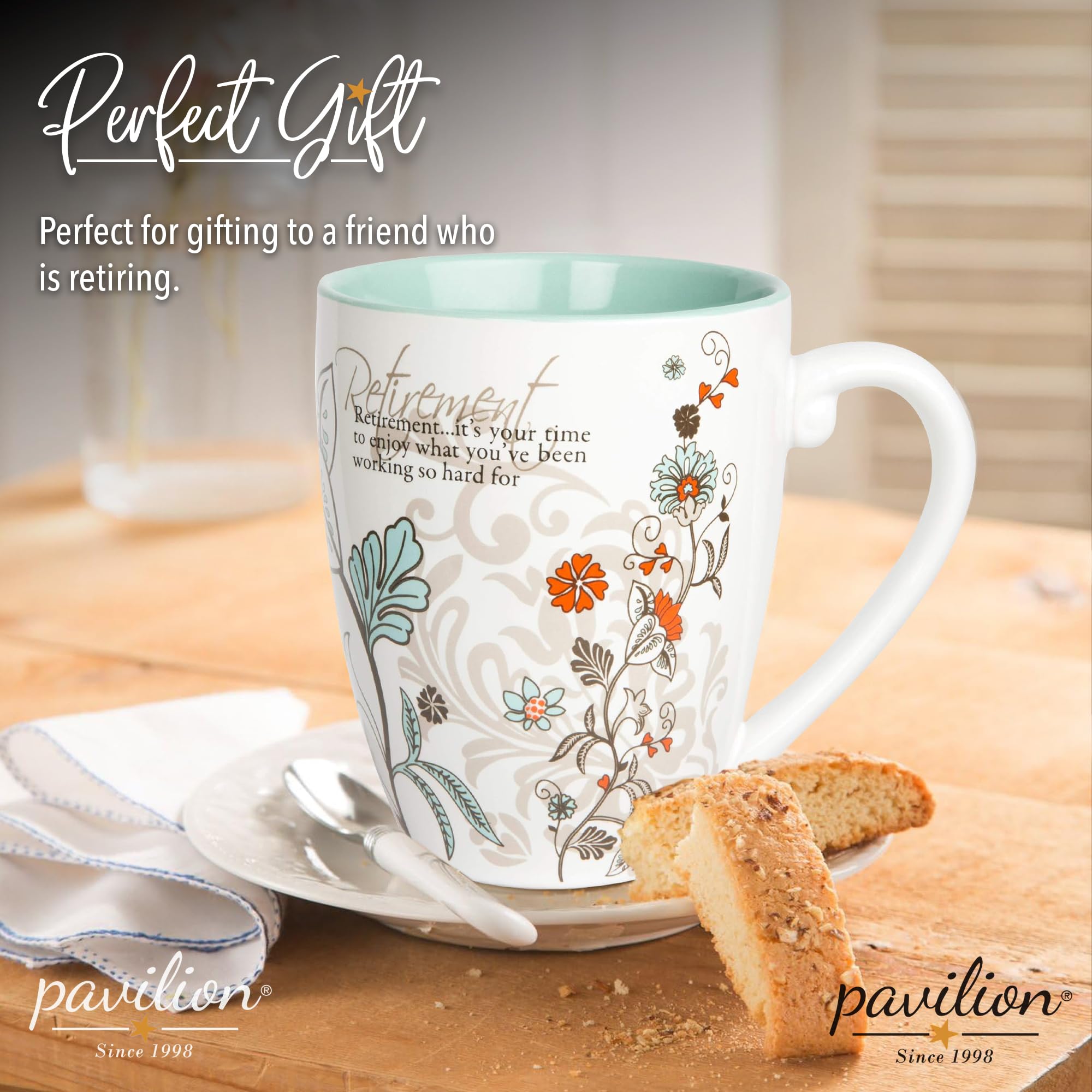 Pavilion Retirement Mug makes a thoughtful retirement gift.