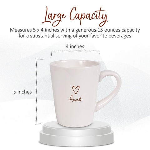 Pavilion Gift Aunt Cup 15oz heart-tag closeup, personalized touch for gifting