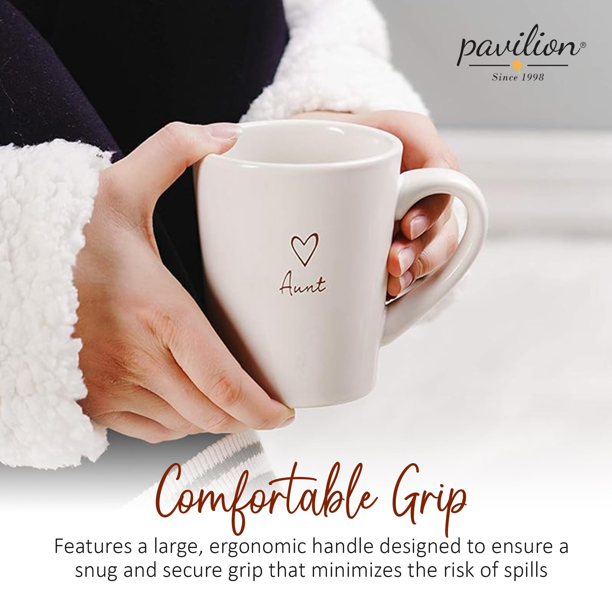 Pavilion Gift Aunt Cup 15oz ribbon packaging, ready-to-gift presentation