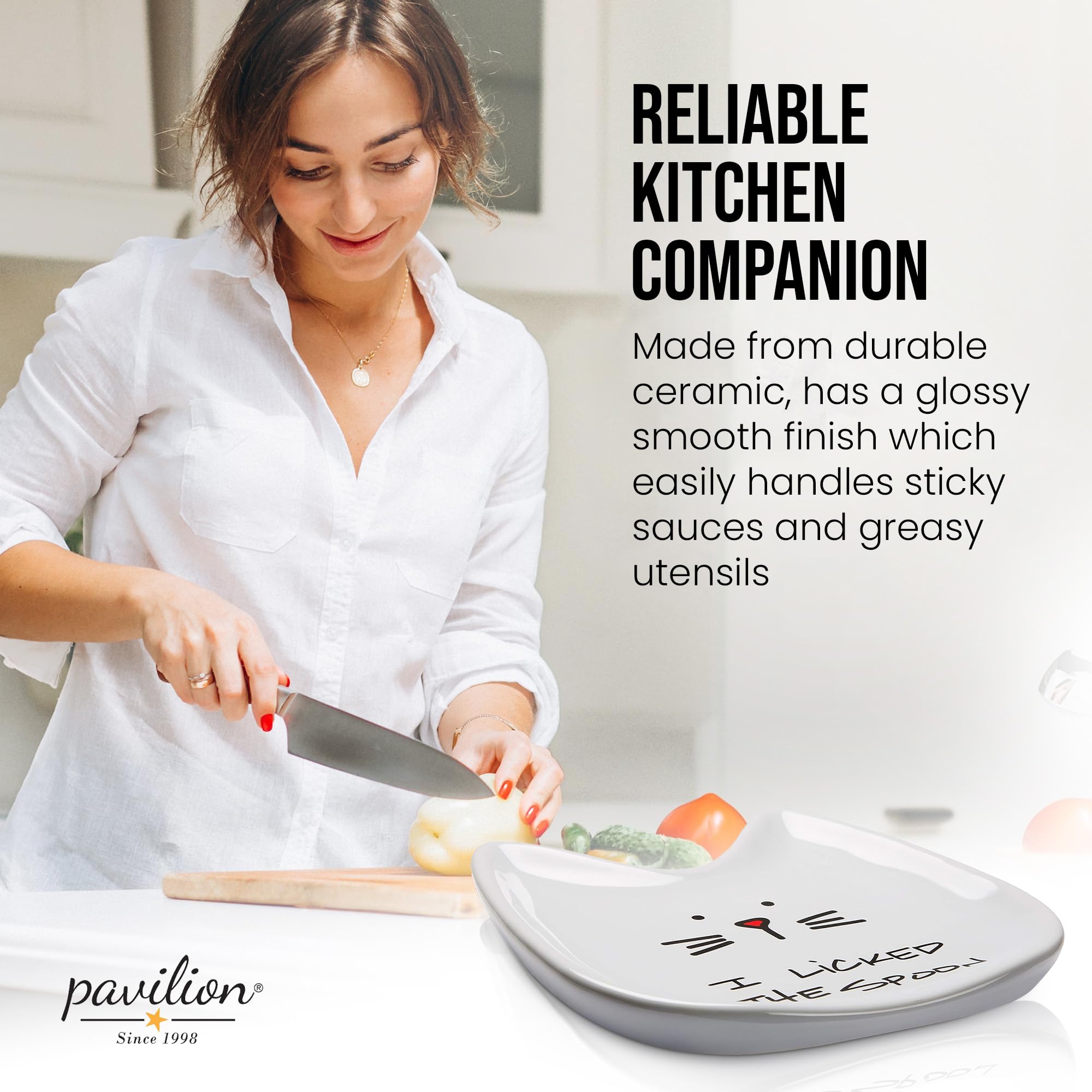 Pavilion Gift Cat Spoon Rest gift-ready packaging for cat lovers.