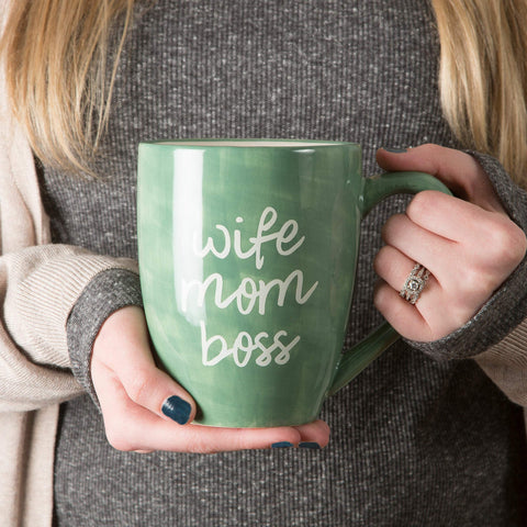 Pavilion Gift Co Mom Life mug right-side handle for comfortable sipping