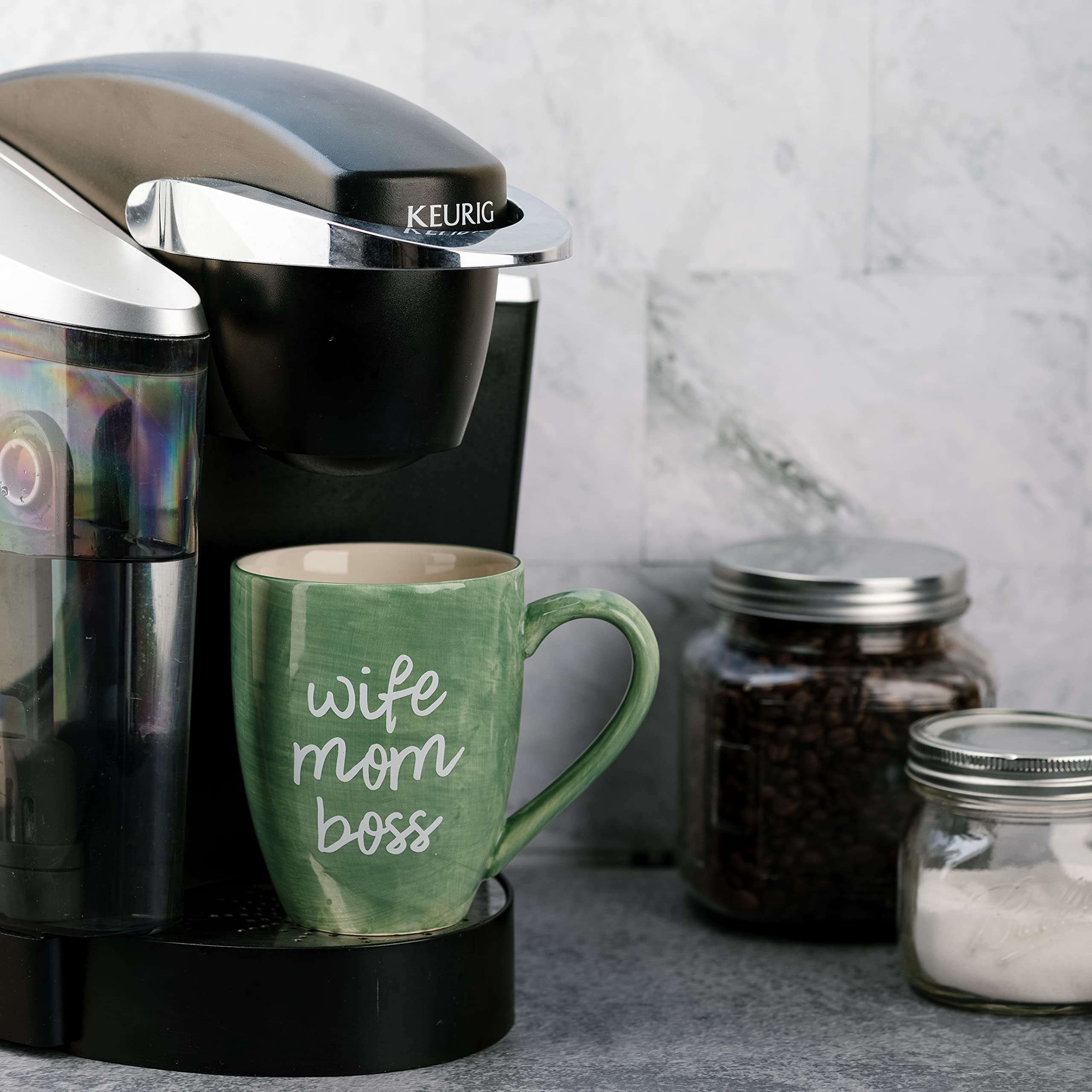 Pavilion Gift Co in-house designer touch on green mug
