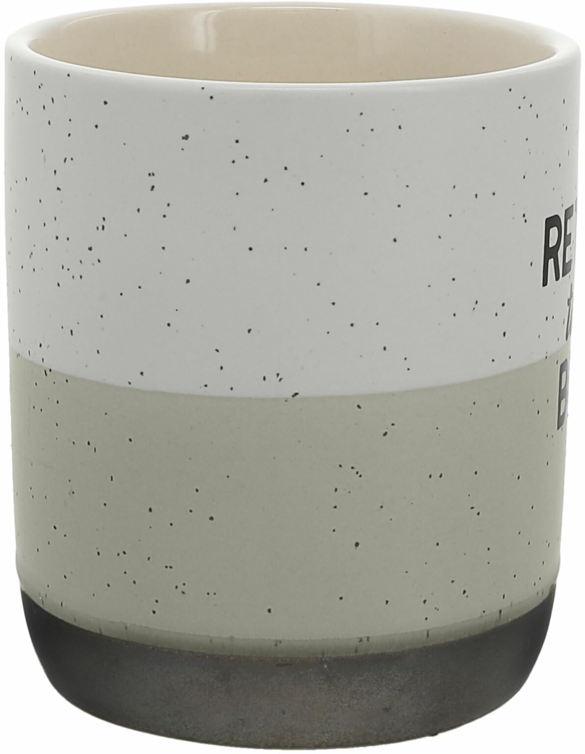 Pavilion Gift Company mug, bronze bottom, stylish contrast with beige tones