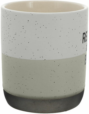 Pavilion Gift Company mug, bronze bottom, stylish contrast with beige tones