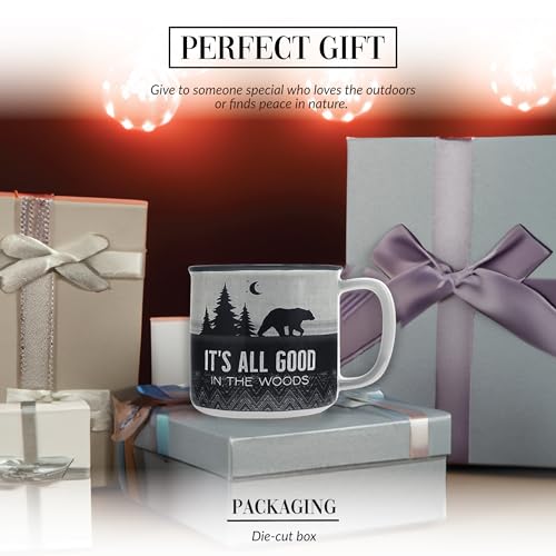 Pavilion Good In The Woods mug handle closeup highlights comfortable grip for everyday use.