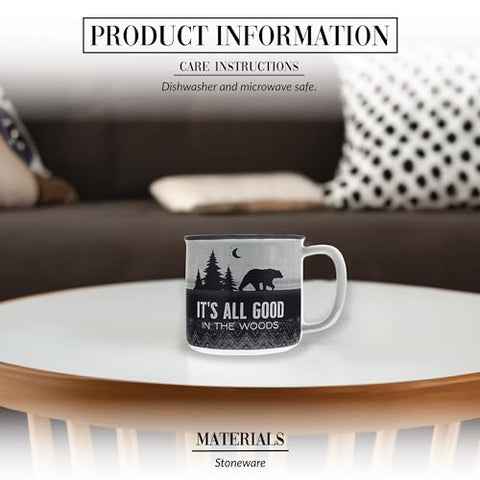 Pavilion Good In The Woods mug side view showcases rustic design for cabin kitchens.