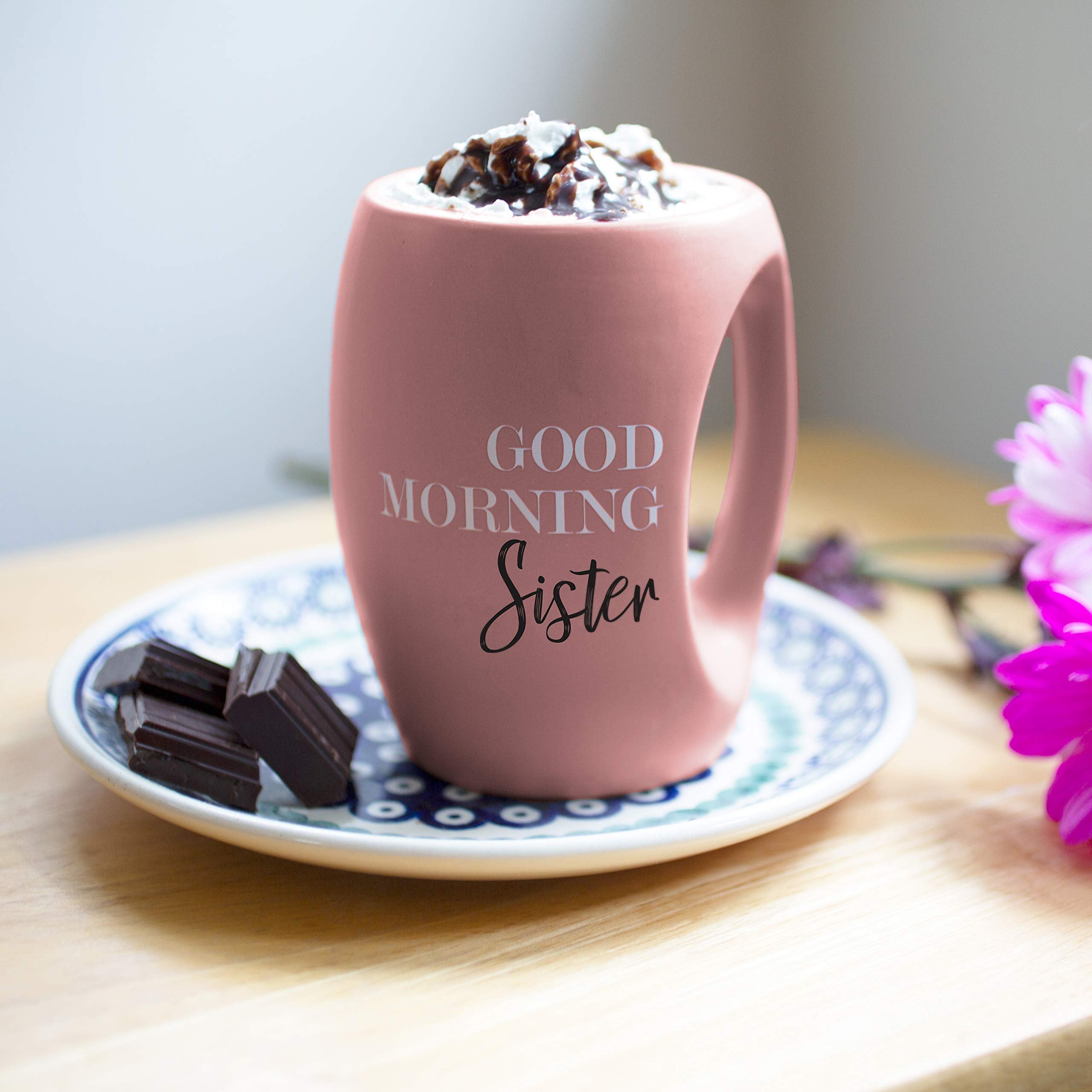 Pavilion Good Morning Sister mug is dishwasher safe for easy cleanup.