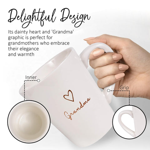 Pavilion grandma mug features Grandma text and heart icon for daily use.