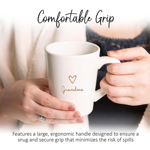 Pavilion heart-icon grandma mug with a warm cream finish.