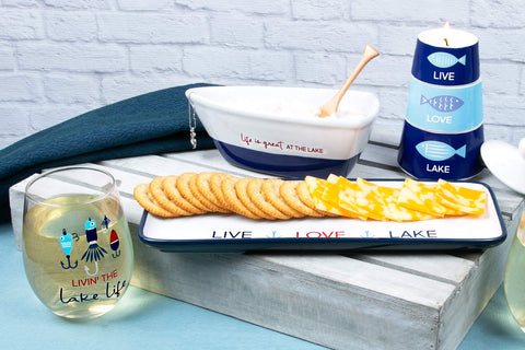 Pavilion Live Love Lake collection tray image showcases Lake People theme and versatility.